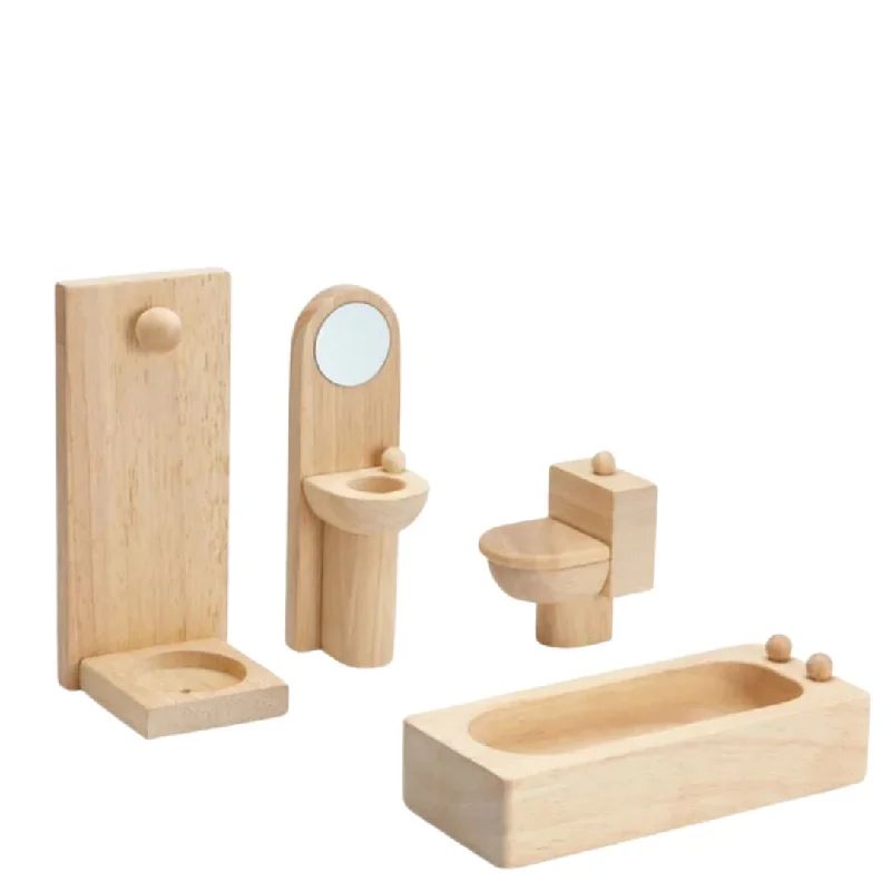 eco-friendly and sustainably made wooden toys                   Wooden Dollhouse Furniture - Classic Bathroom
