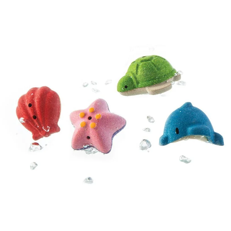 enchanting and whimsical wooden toys for children                   Plan Toys sea life bath set
