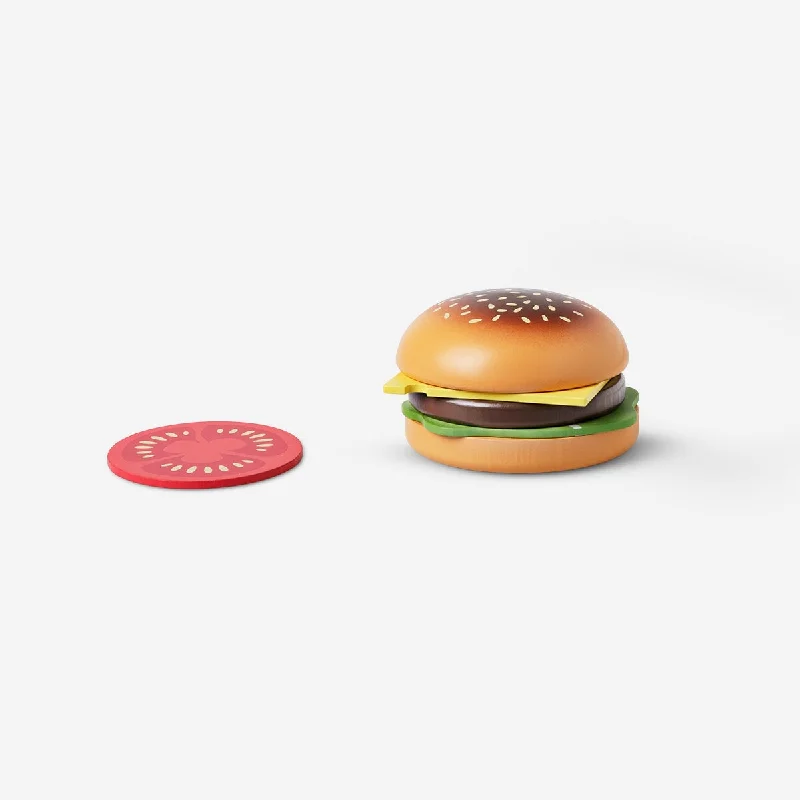 safe and child-appropriate wooden toys for different stages of development                   Play hamburger - 6 pcs