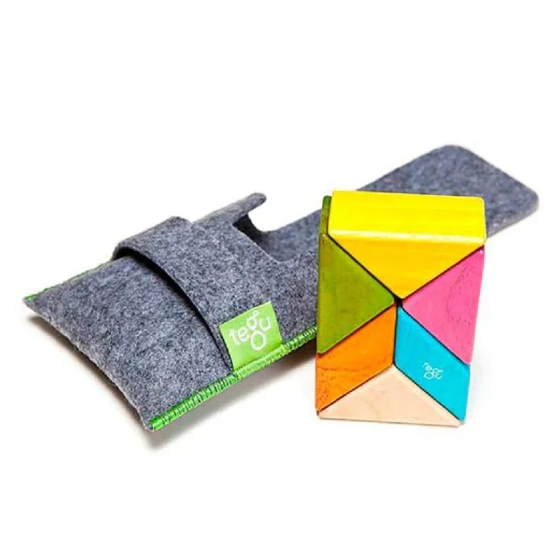 eco-friendly wooden toys                   Pocket Pouch Prism Wooden Magnetic Blocks - Tints