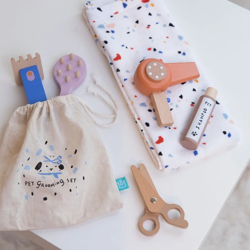sturdy and durable wooden toys for rough play                   Posh Pet Day Spa Set