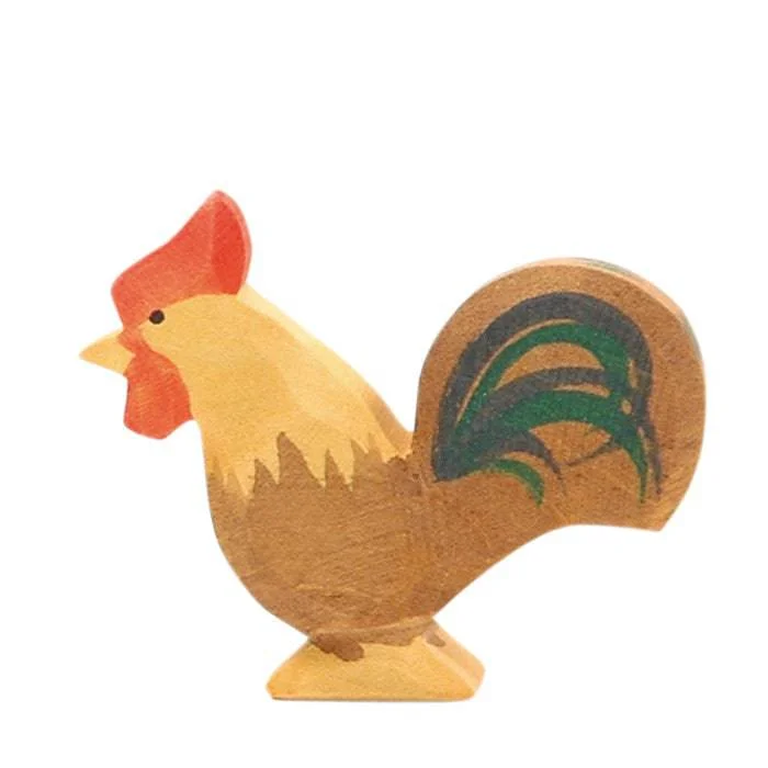 sturdy and long-lasting wooden toys for active play                   Ostheimer Rooster, Brown