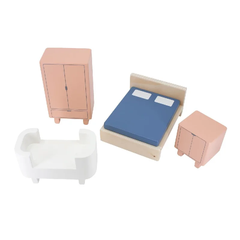 safe and non-toxic wooden toys that parents can trust                   Sebra Dolls House Furniture - Bedroom