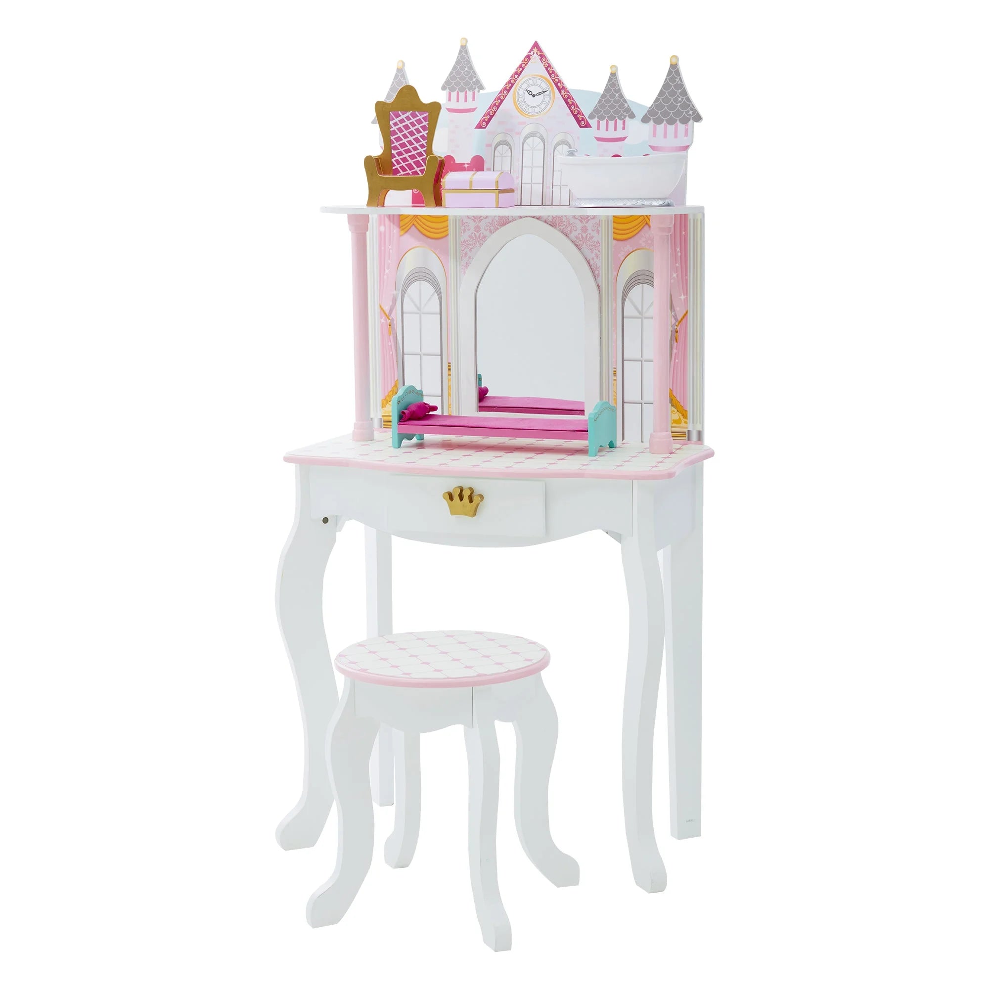 enchanting and whimsical wooden toys for children                   Teamson USA Kids Dreamland Princess Wooden Play Vanity Set