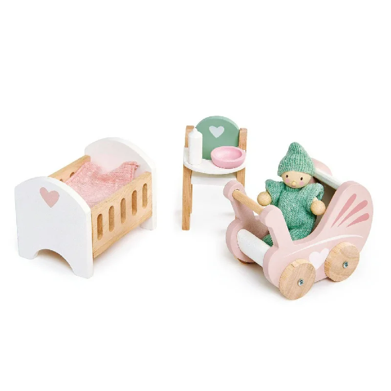 child-safe wooden toys                 Dollhouse Nursery Set