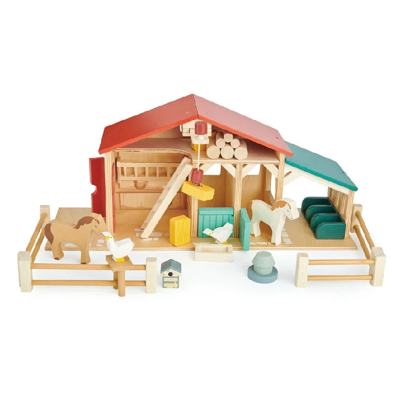 enchanting and whimsical wooden toys for children                   Tender Leaf Toys Wooden Farm Playset