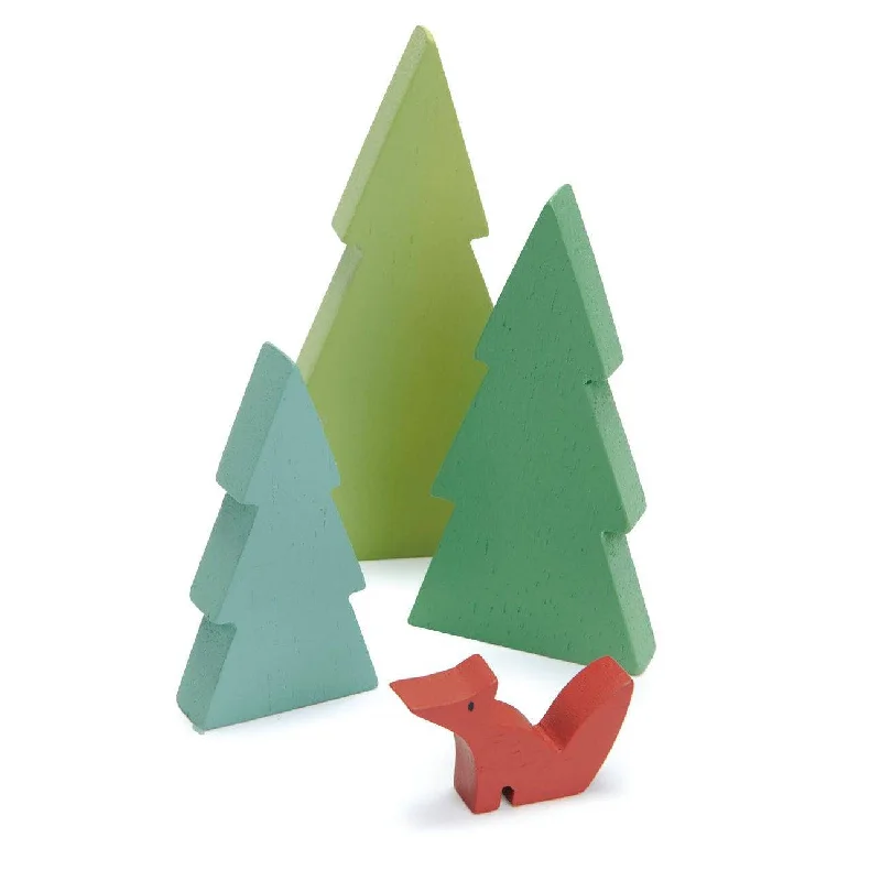 traditional wooden toys                   Fir Tree Tops Wooden Play Set