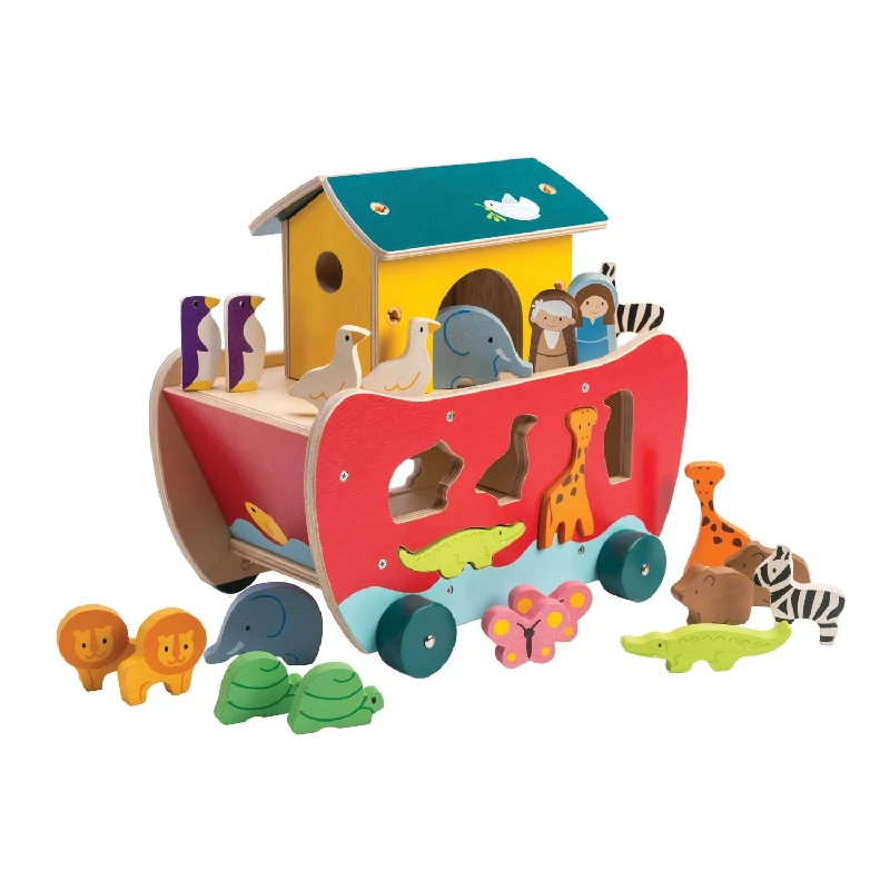 enchanting wooden toys that spark imagination                   Tender Leaf Toys Noah's Shape Sorter Ark