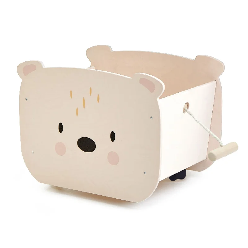 detailed and intricate wooden toys                   Pull Along Bear Cart and Toy Box