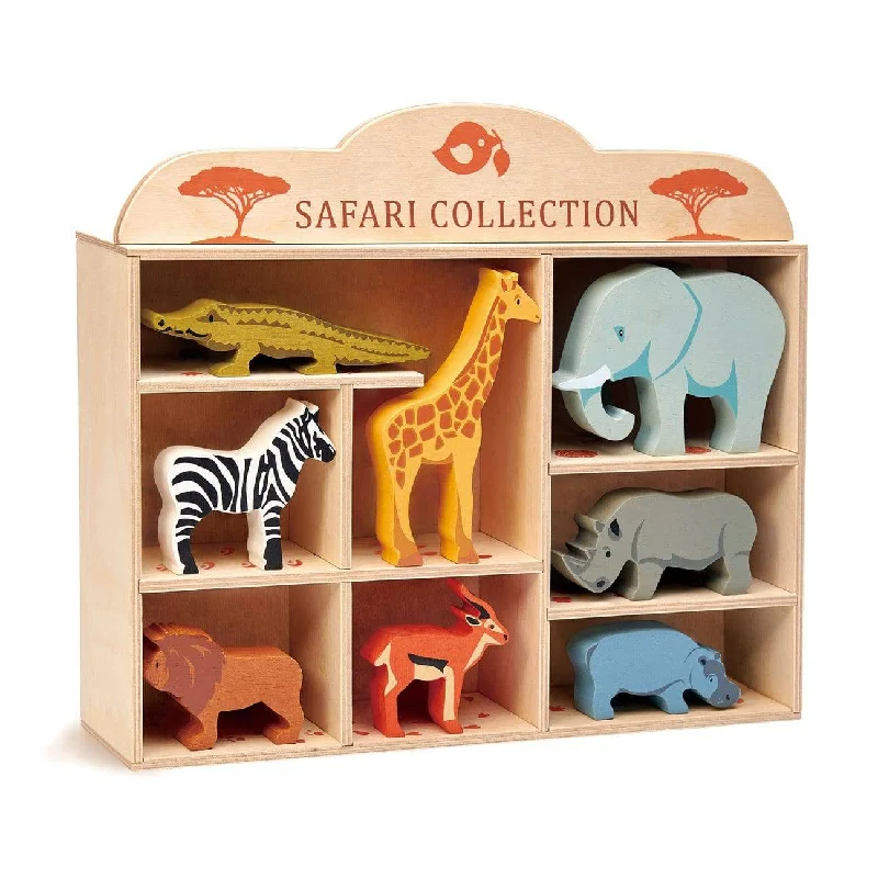 naturally finished and non-toxic wooden toys                   Safari Animals Set
