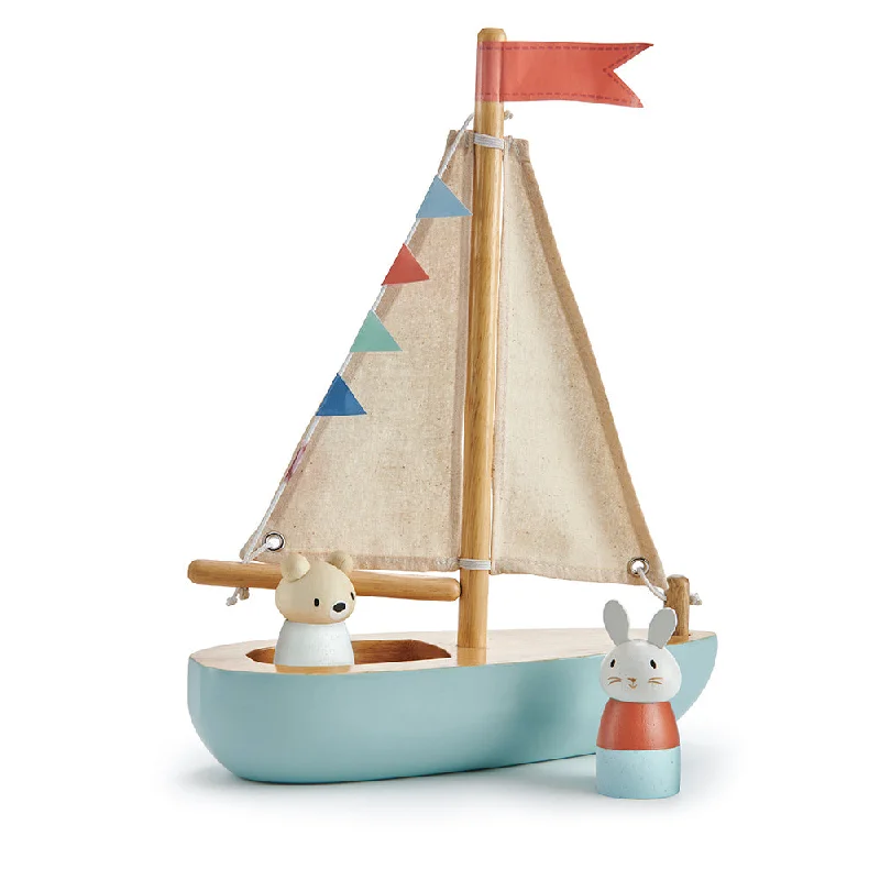 eco-conscious and sustainable wooden toys for children                   Tender Leaf Toys Sailway Boat