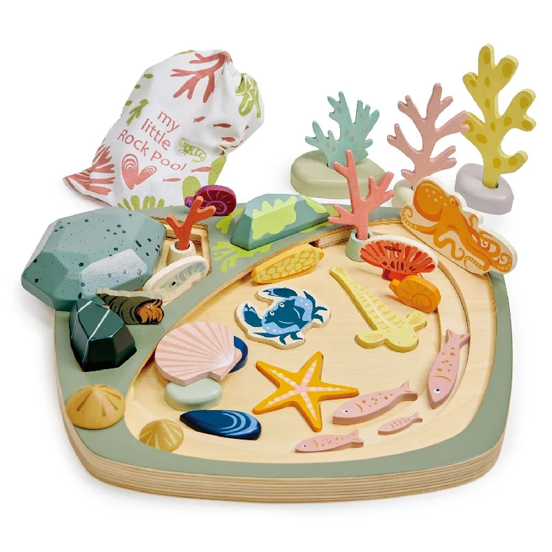 thoughtfully crafted and safe wooden toys                   My Little Rock Pool Play Set