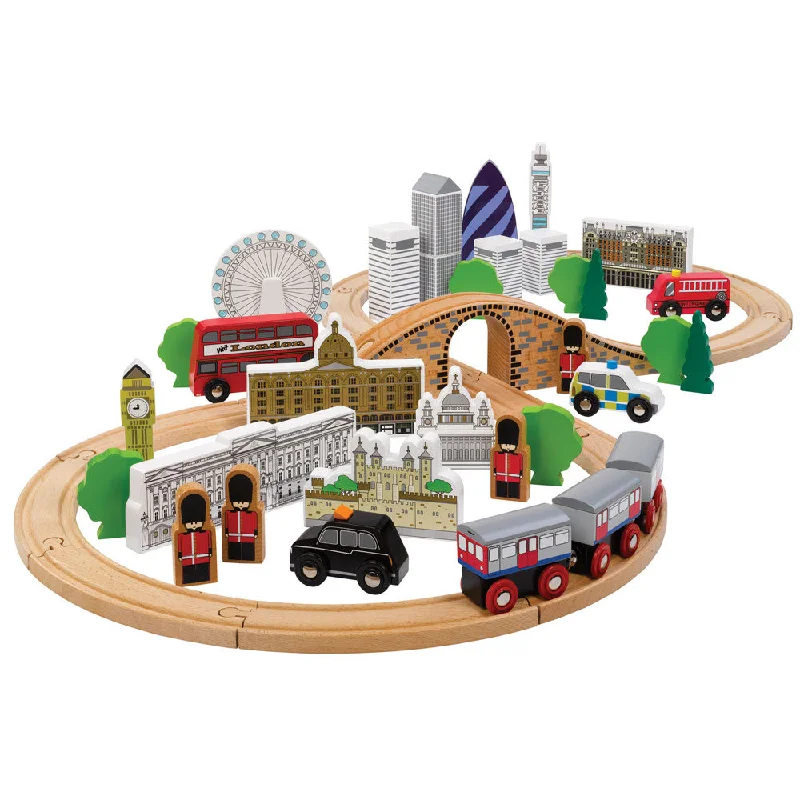 enchanting wooden toys that bring joy and happiness to children                   Tidlo City of London Wooden Train Set