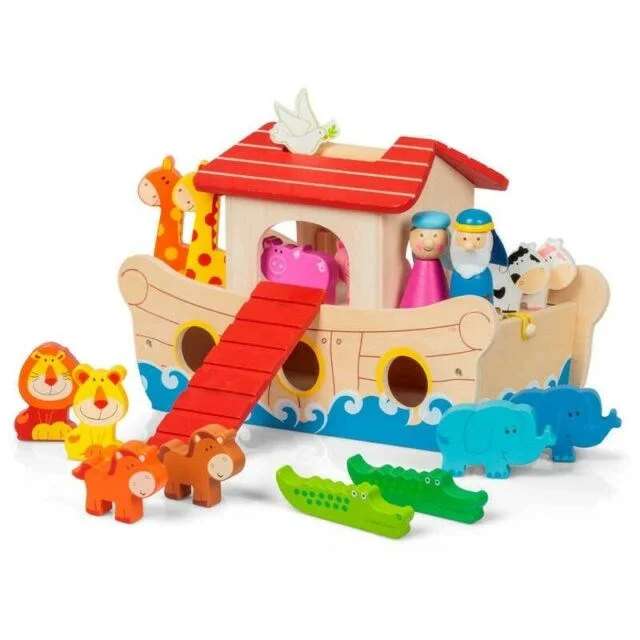 enchanting and whimsical wooden toys for children                   Tobar T23064 WOODEN NOAH'S ARK PLAYSET