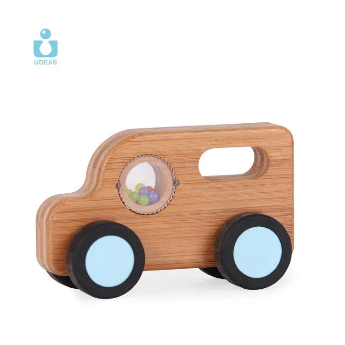 robust and child-safe wooden toys for all ages                   Udeas Bamboo baby car Bus