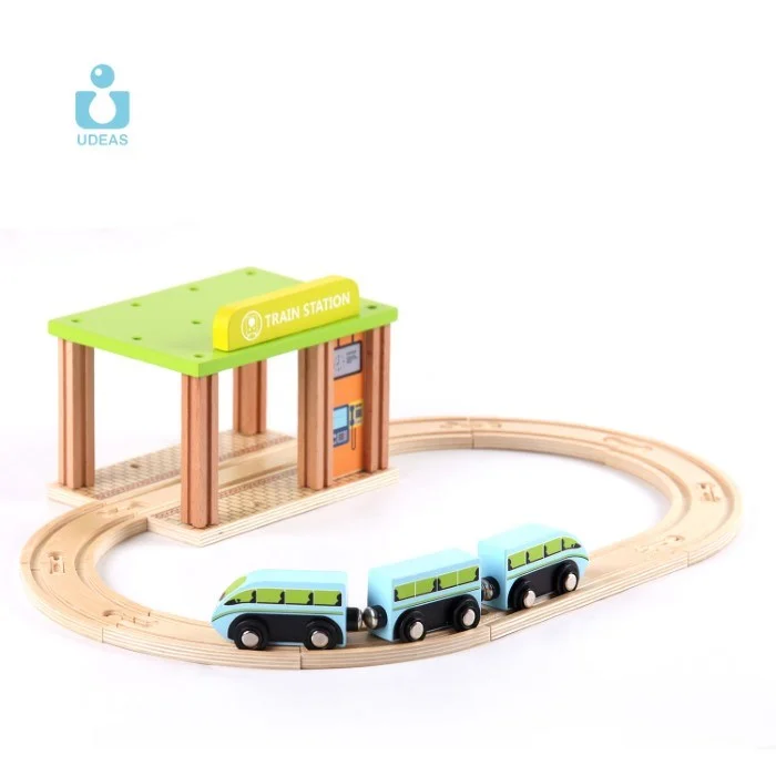 detailed wooden toys                 Udeas Qpack Train Station