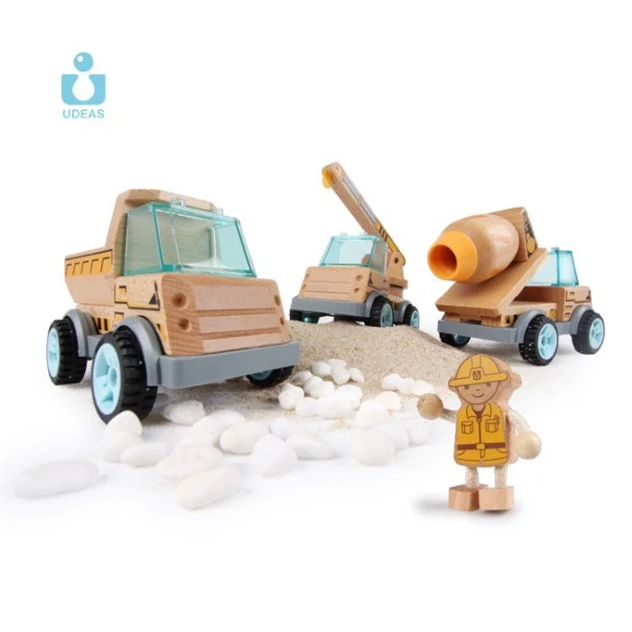 detailed and intricate wooden toys                   Udeas Varoom transformable Vehicle transportation kit (3in1)