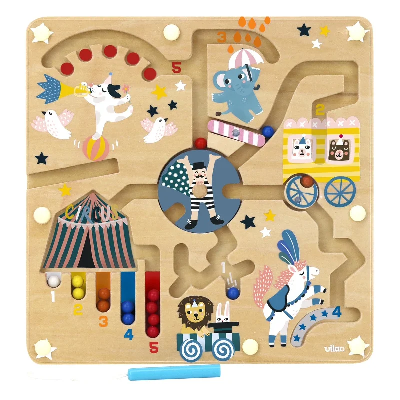 sturdy wooden toys                  Vilac Circus Magnetic Maze