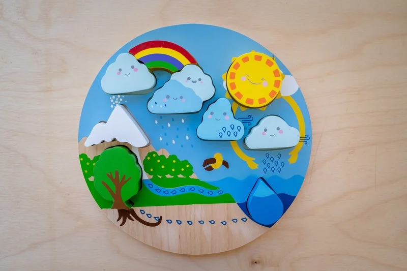sturdy construction wooden toys                   Water Cycle Puzzle