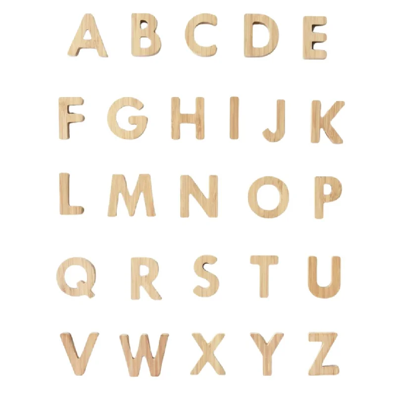 safe and non-toxic wooden toys that parents can trust                   Bamboo Alphabet Set