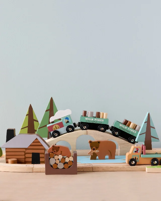 skillfully crafted wooden toys                   Wild Pines Train Set (ships in approximately one week)