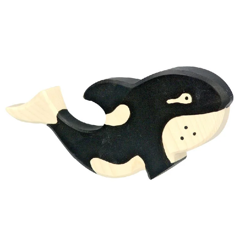 sturdy and durable wooden toys for rough play                   Holztiger orca whale