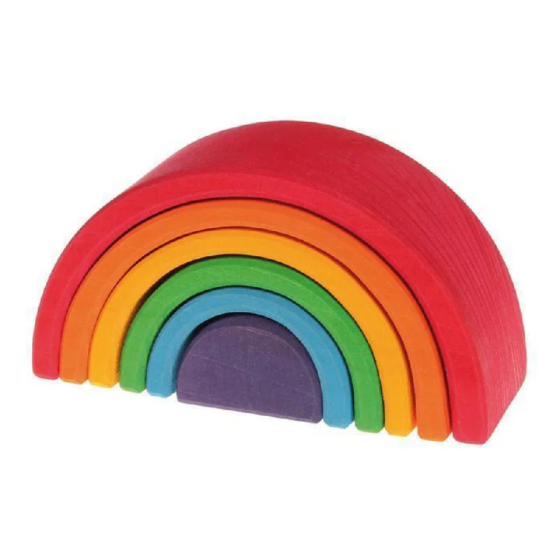 tactile wooden toys                   Grimm's medium wooden rainbow stacker