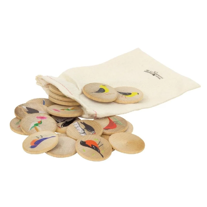 tactile wooden toys                   Backyard Birds Wooden Memory Game
