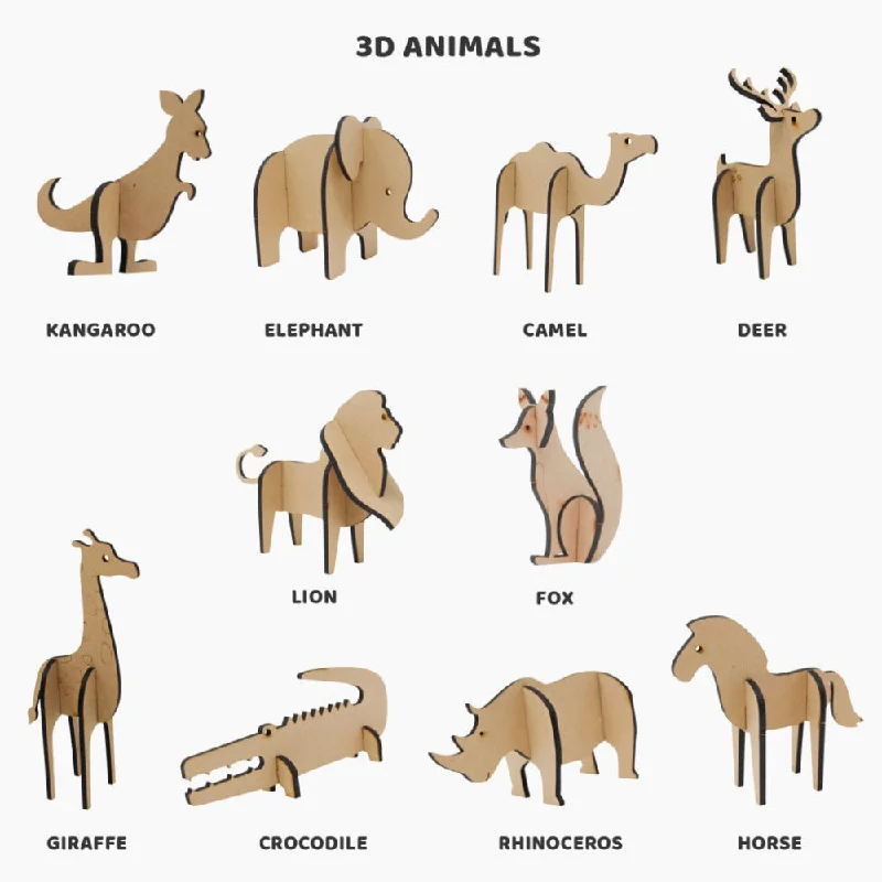 beautifully detailed wooden toys                  3D Zoo Animal