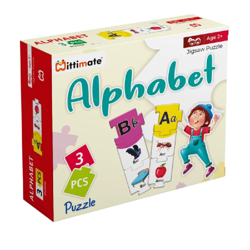 delightful wooden toys for children                   Alphabet Puzzle (3 Pieces)