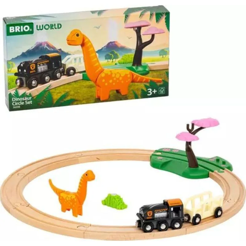 eco-conscious wooden toys                 Dinosaur Circle Train Set