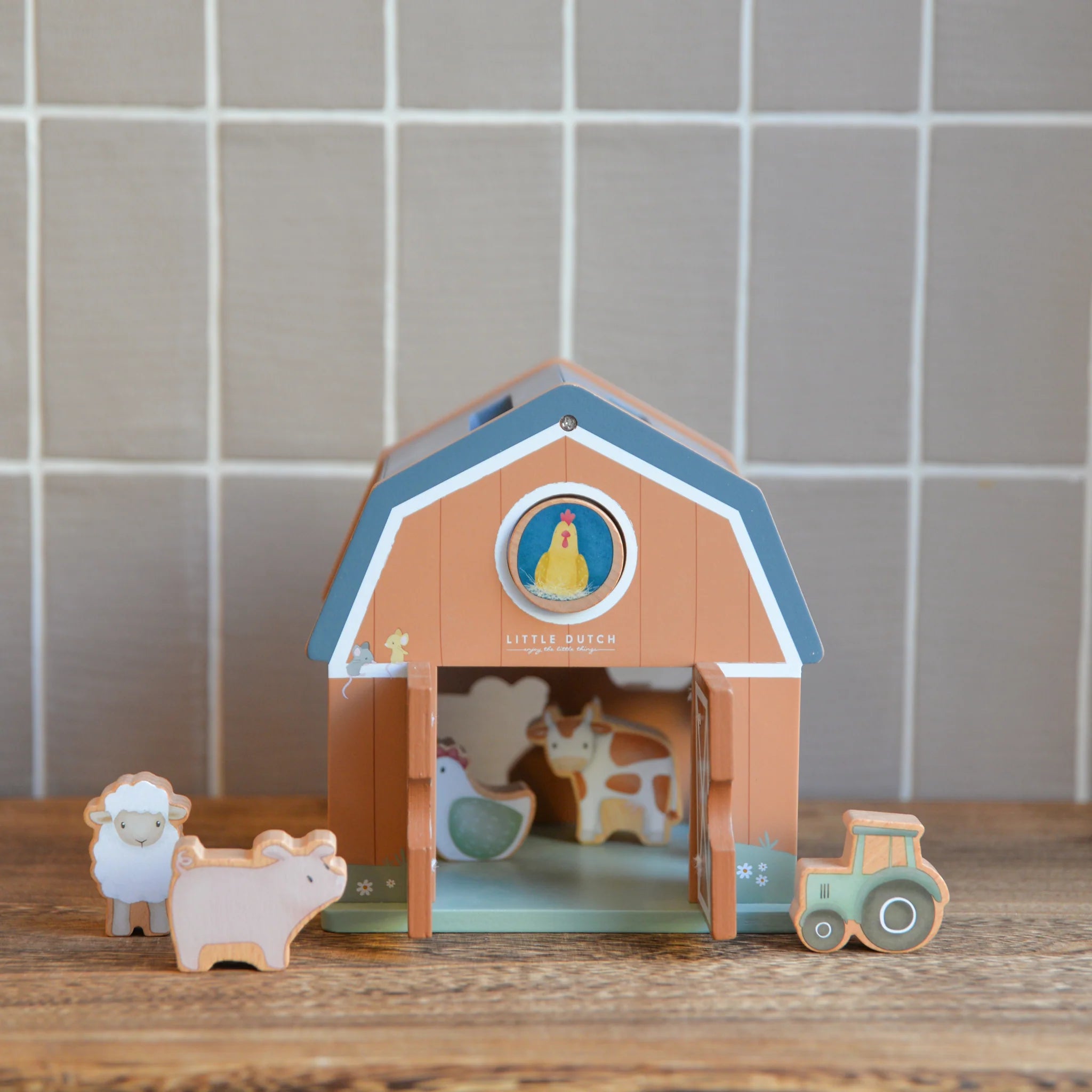 enchanting wooden toys for children                   Little Farm Wooden Farmhouse Shape Sorter