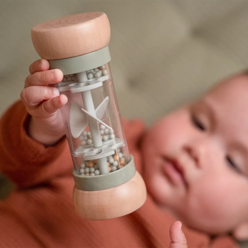 sturdy and durable wooden toys for rough play                   Little Farm Wooden Rain Rattle