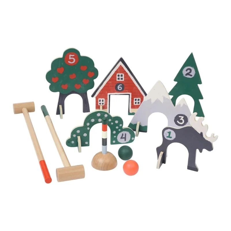 eco-friendly and sustainable wooden toys that promote environmental awareness Through The Woods Croquet Set eco-friendly and sustainable wooden toys that promote environmental awareness Through The Woods Croquet Set