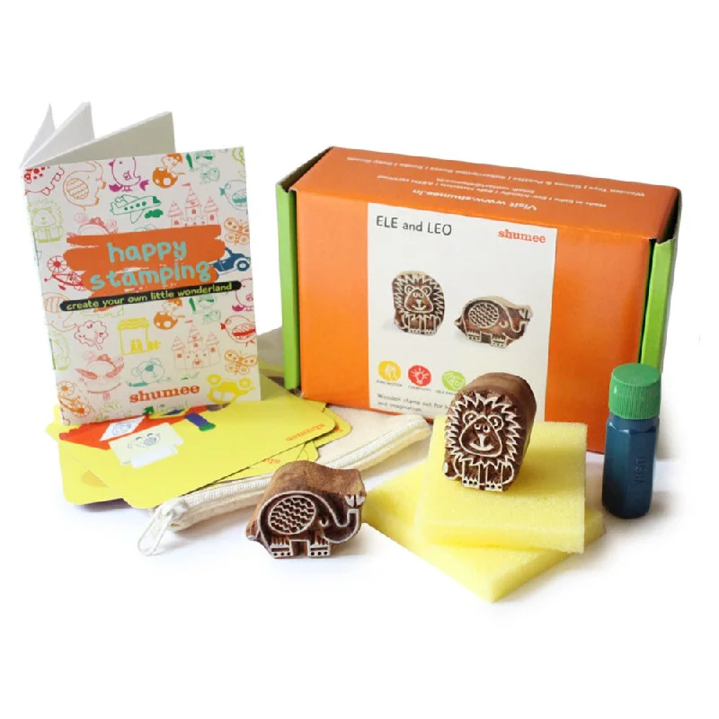 eco-friendly wooden toys made from sustainable materials Ele & Leo Wooden Stamps Set eco-friendly wooden toys made from sustainable materials Ele & Leo Wooden Stamps Set