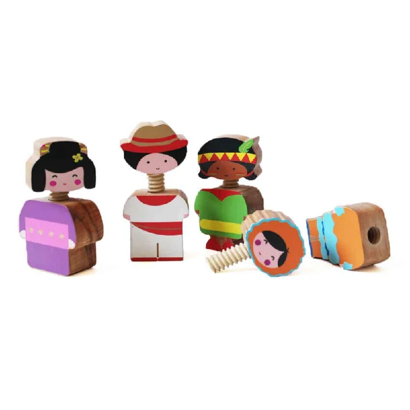 sturdy and long-lasting wooden toys for active play                   Globetrotter Twistees