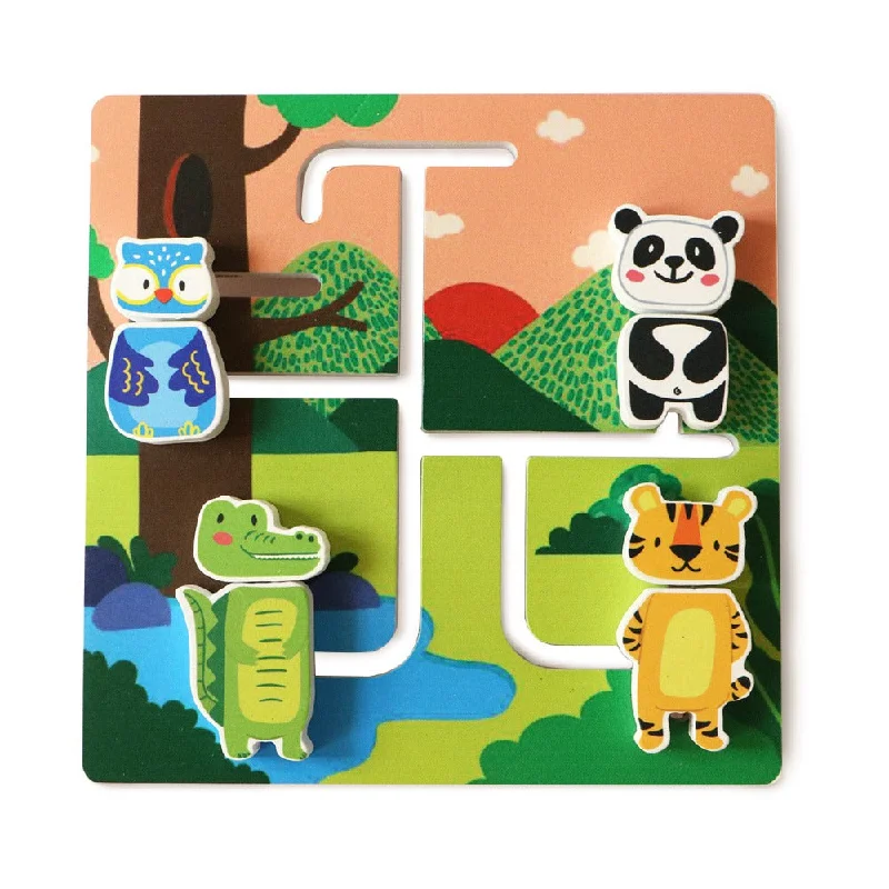 functional wooden toys               Jungle Animal Maze for Toddlers