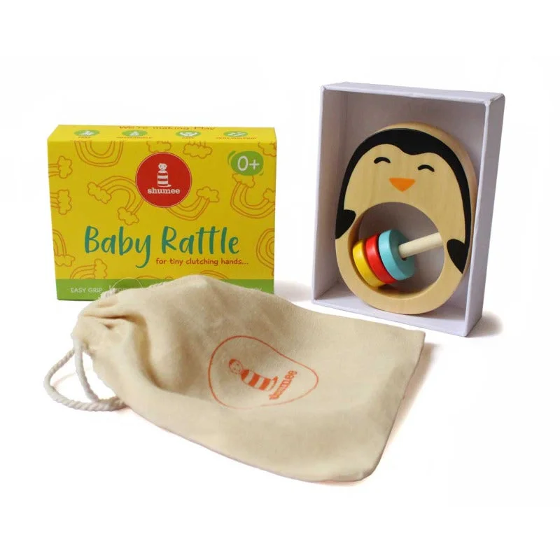 classic wooden toys for kids                Penguin Wooden Rattle