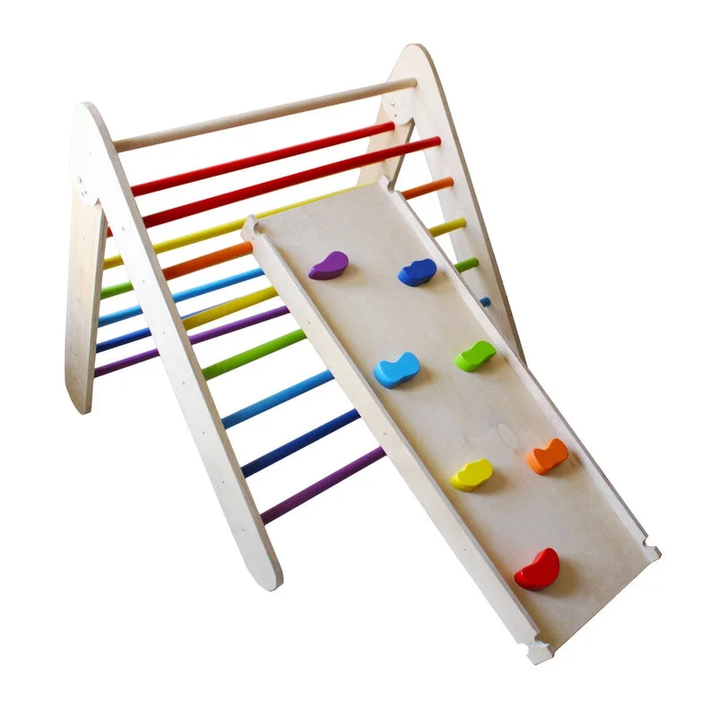 timeless classic wooden toys Wooden Rainbow Pikler Triangle + Slide and Climber (COD Not Available) timeless classic wooden toys Wooden Rainbow Pikler Triangle + Slide and Climber (COD Not Available)