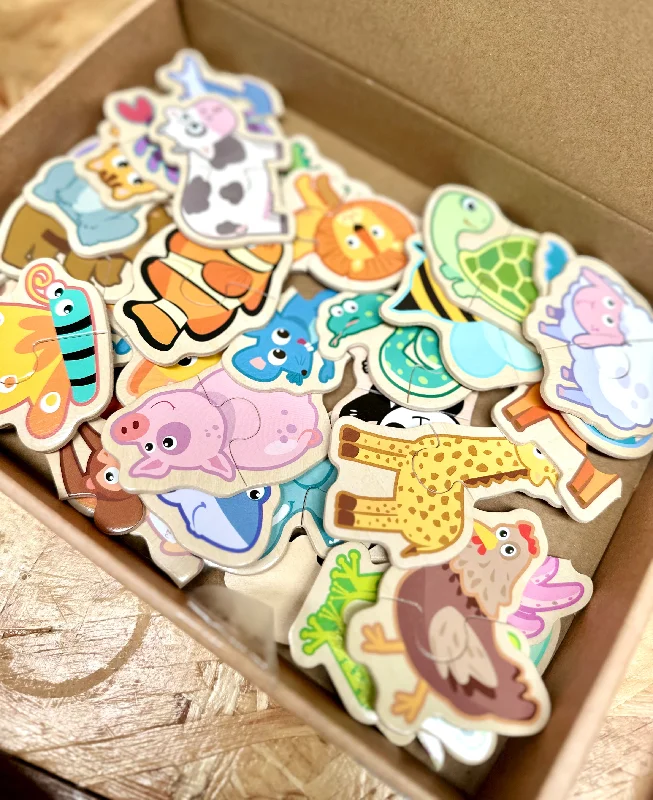 durable wooden toys                  Timber Animal Match Puzzles