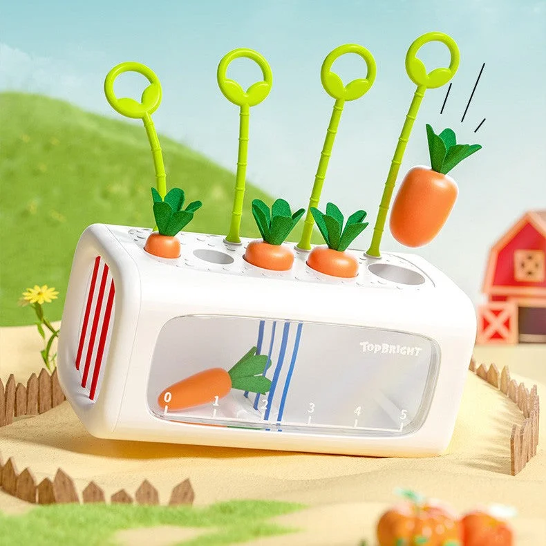 colorful and cheerful wooden toys                   Topbright Carrot and Plant Sorting Toy