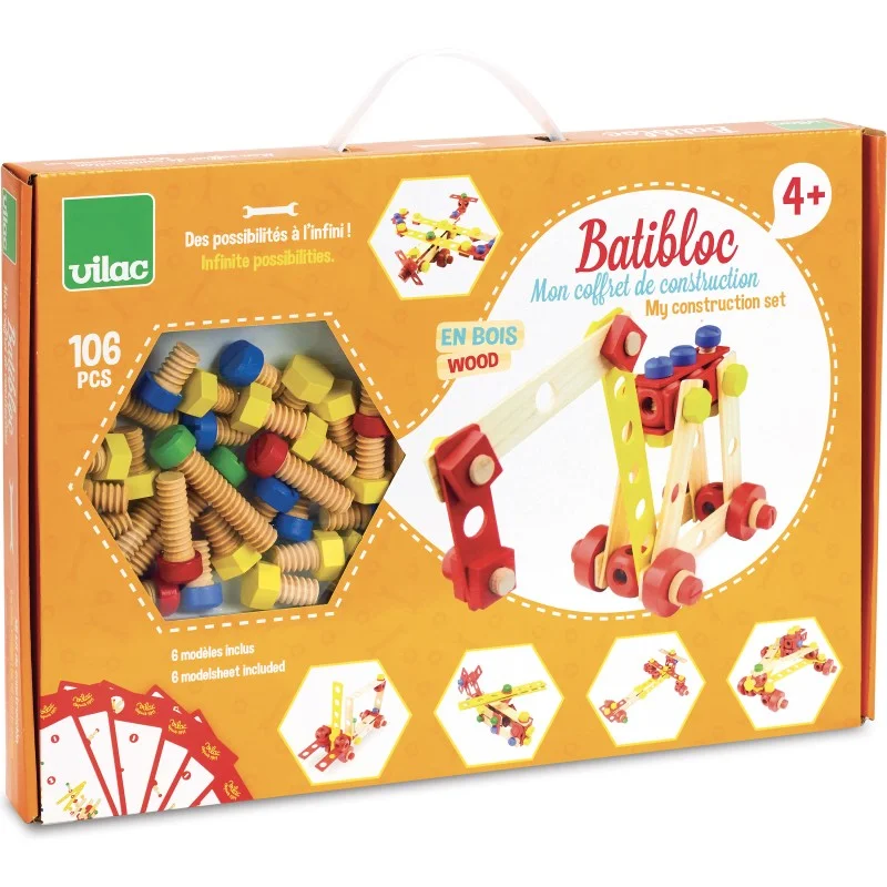 sturdy and long-lasting wooden toys for active play                   Vilac My Construction Set