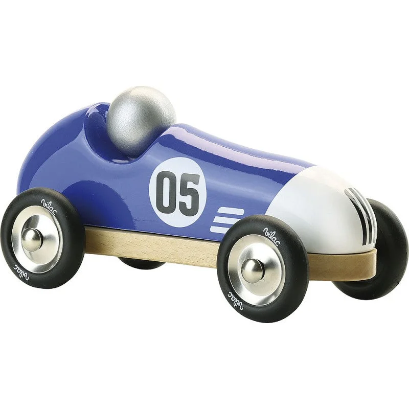skillfully made wooden toys               Vilac Blue Vintage Sport car