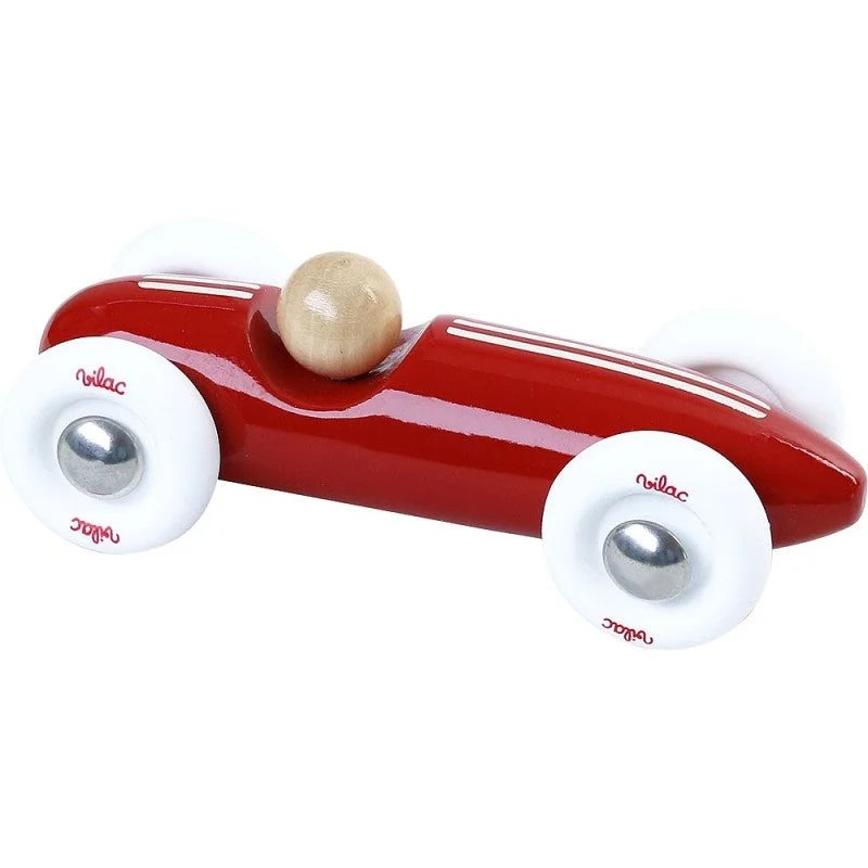 sturdy and safe wooden toys                 Vilac Mini Grand Prix Vintage Car Red