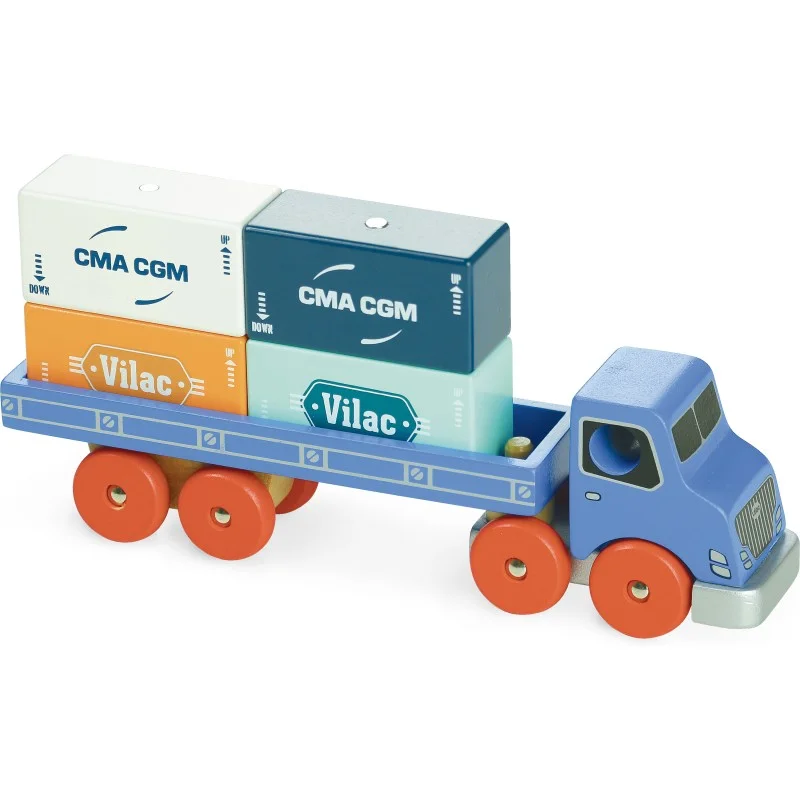 playful wooden toys                  Vilac Vilacity Container Truck