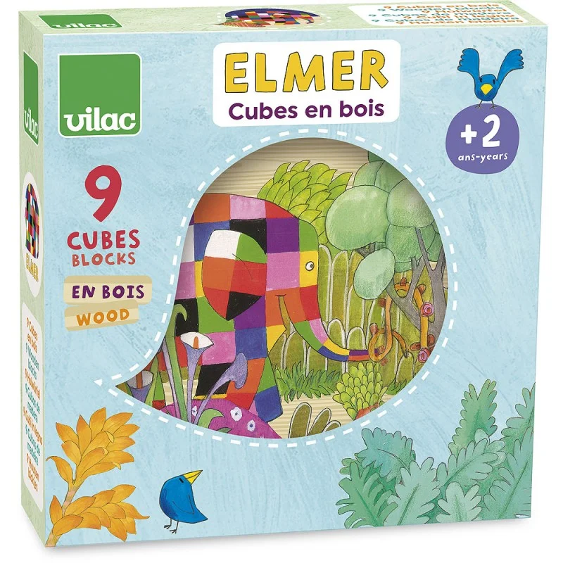 durable wooden toys                  Vilac Elmer 9 wooden Blocks