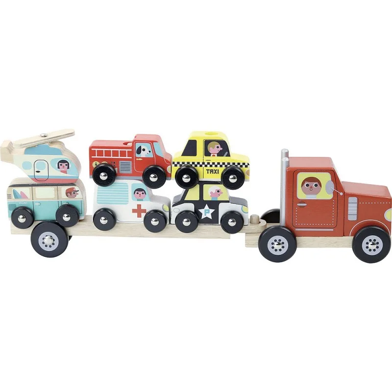 enchanting wooden toys that create lasting memories                   Vilac Arrhenius-Truck & Trailer Vehicles Stack