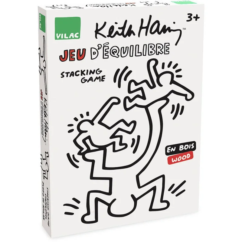 eco-conscious wooden toys                 Vilac Keith Haring Stacking Figures