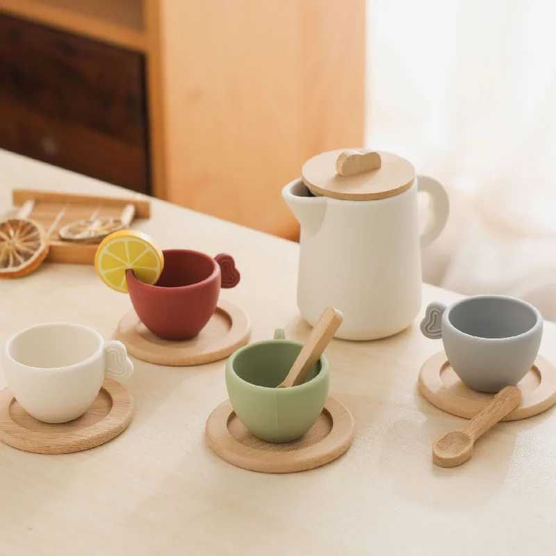 enchanting wooden toys that bring joy and happiness to children Wooden pretend/ real play afternoon tea set with food grade silicone jug and cup enchanting wooden toys that bring joy and happiness to children Wooden pretend/ real play afternoon tea set with food grade silicone jug and cup
