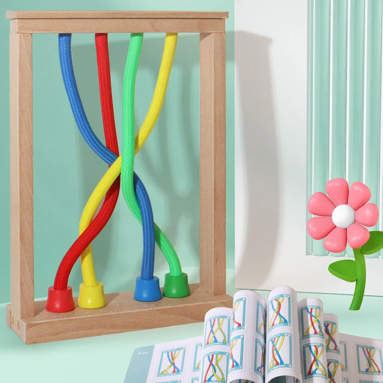 eco-friendly wooden toys                   Wooden Knotting Logic Thinking Skill Family Bonding Game